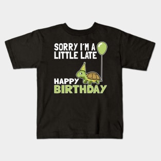 Funny Cute Turtle Birthday Gift Child Bday Present for Kids Kids T-Shirt